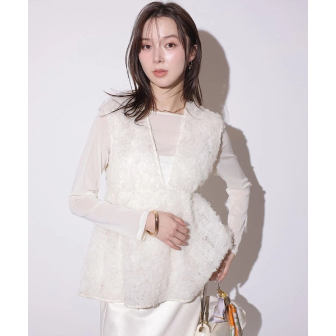 マイストラーダ Mystrada デコラチュールブラウス （薄ベージュ