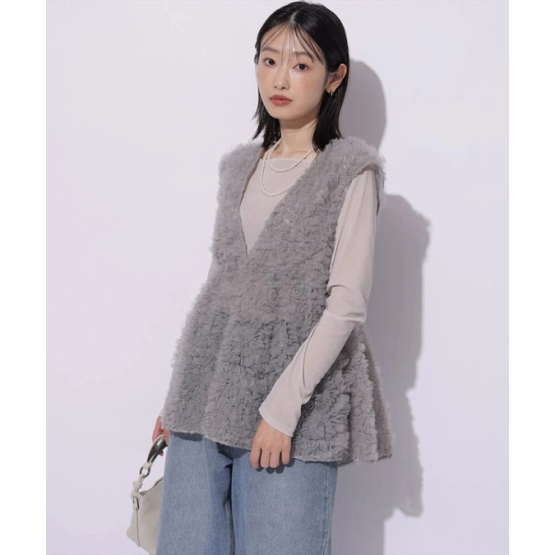 マイストラーダ Mystrada デコラチュールブラウス （薄ベージュ