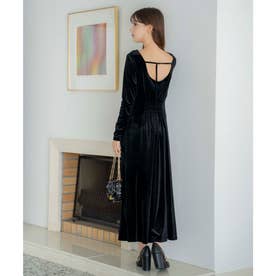 ノエラ NOELA ドレープベロアワンピ （ブラック） - ファッション通販