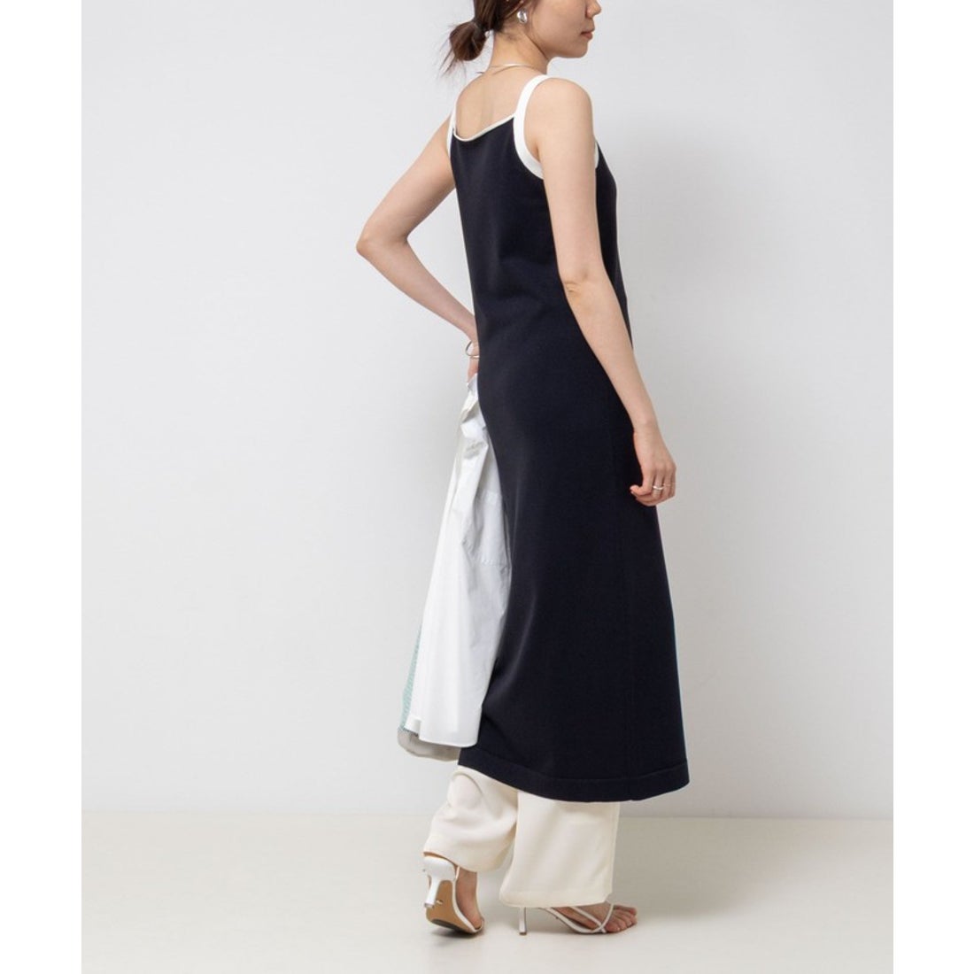 ノーリーズソフィー NOLLEY'S sophi 配色ニットロングキャミ