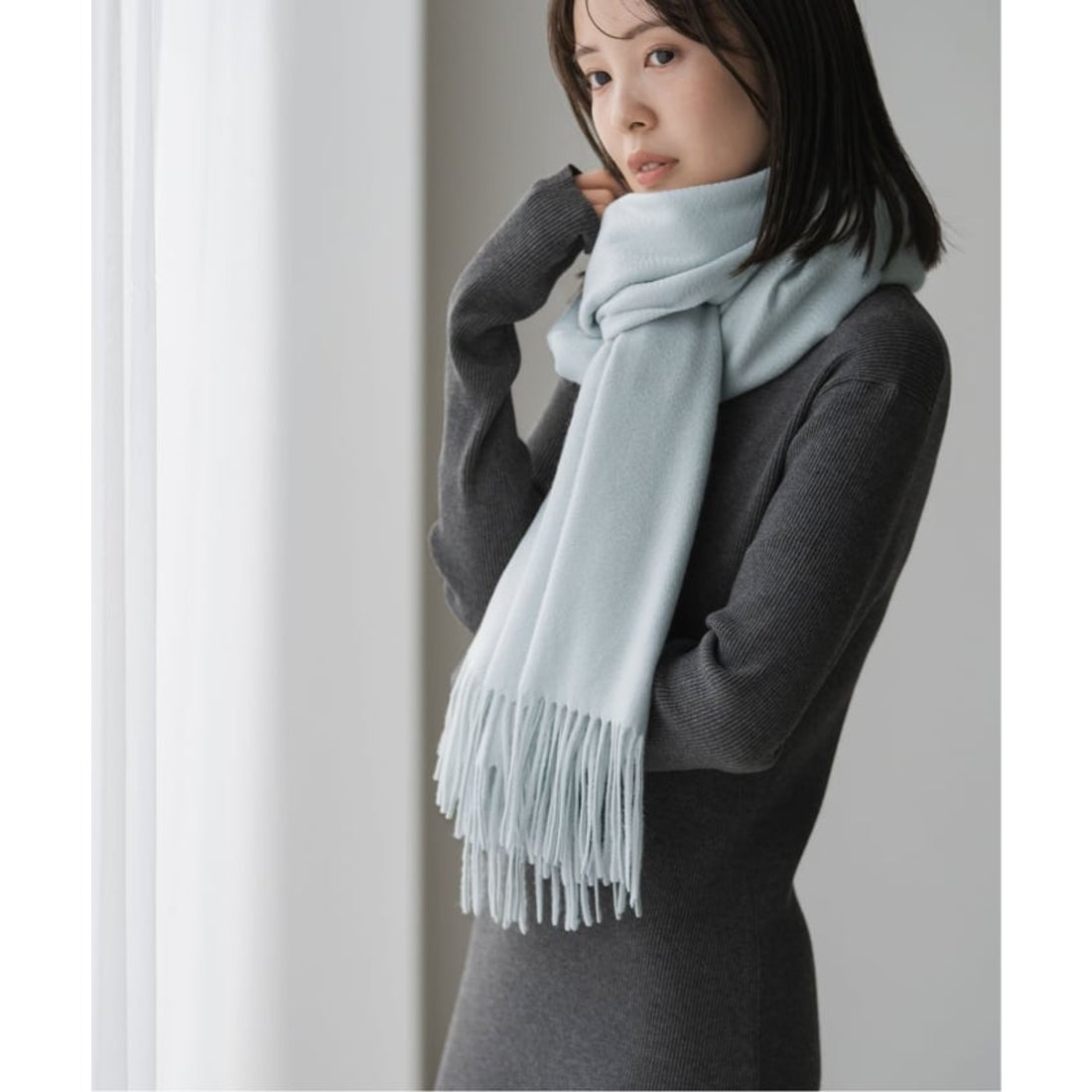 ノーブル NOBLE 《追加2》オリジナルカシミヤストール （サックス