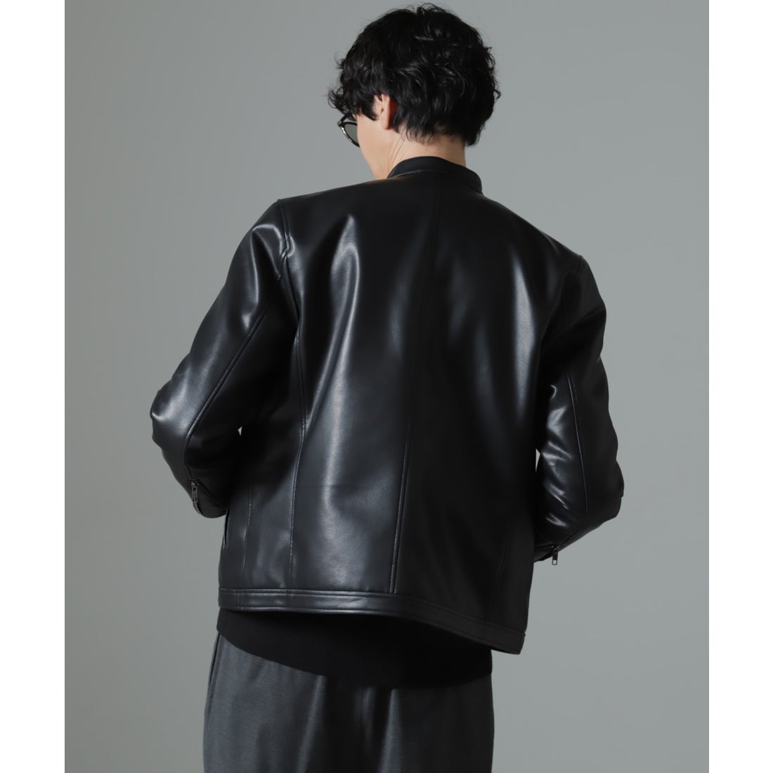 ナノ・ユニバース NANO universe フェイクレザーシングルライダース