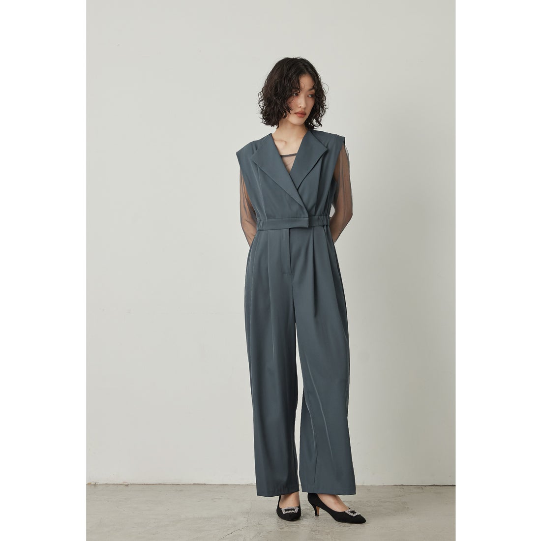 ニアナ niana スタンドアウトカラーオールインパンツ 2点セット パンツ