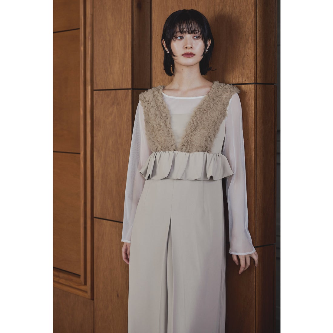 大人気⭐︎ANDRESDアンドレスド ニアナ ベージュ チュールフリル