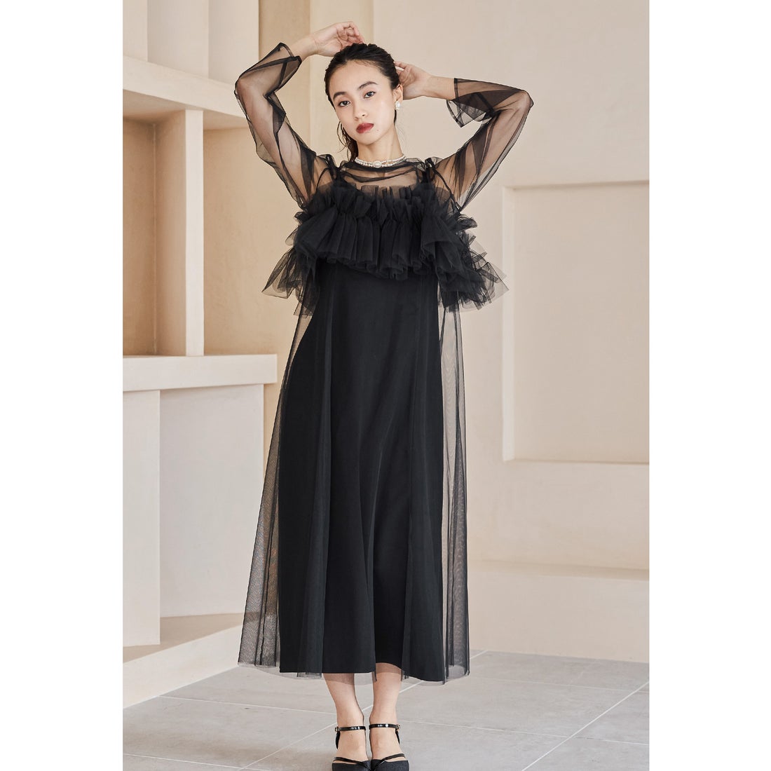 ニアナ niana マルチウェイボリュームチュールドレス 3点セット