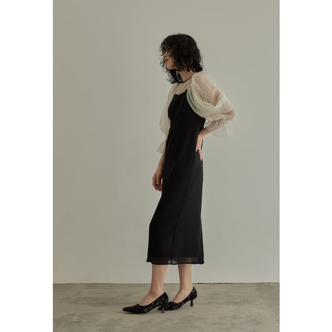 ニアナ niana チュールオフショルダードレス 結婚式 パーティードレス