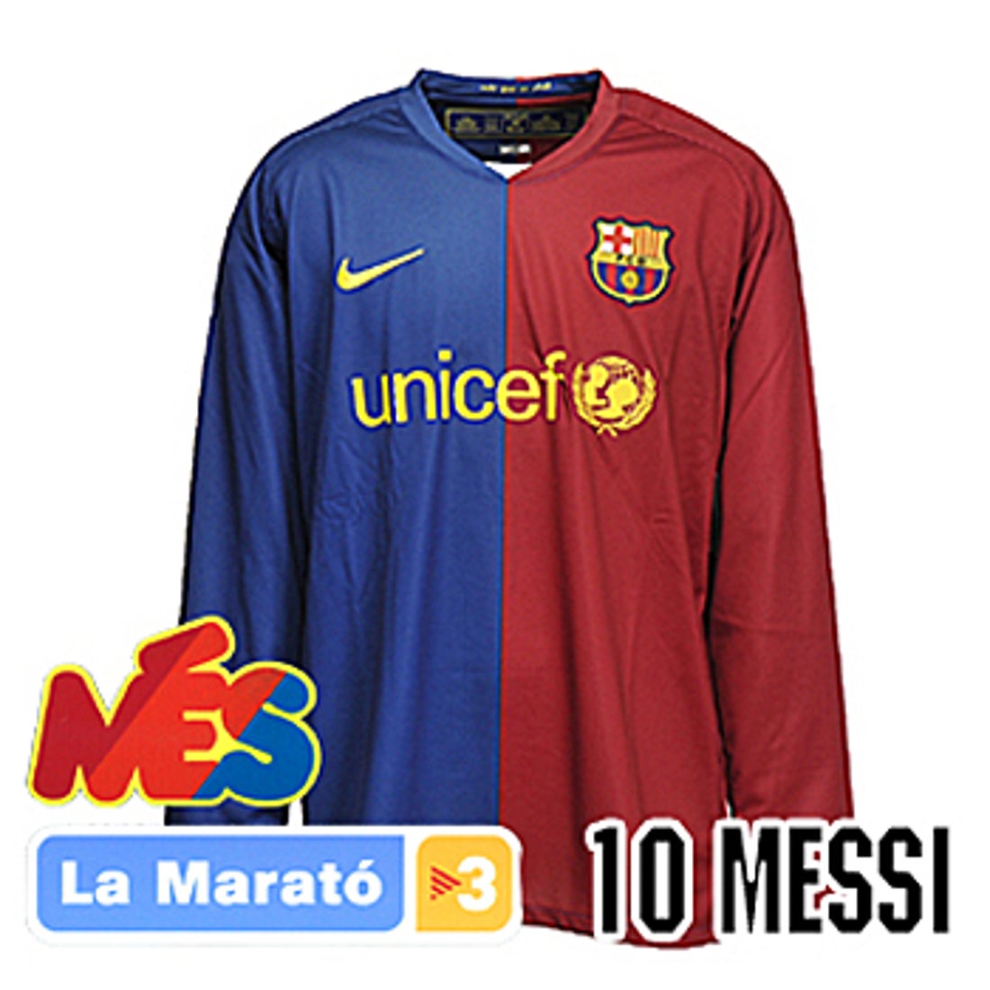 NIKE FCバルセロナ 08/09 ユニフォーム ホーム 長袖▽＃10.メッシ