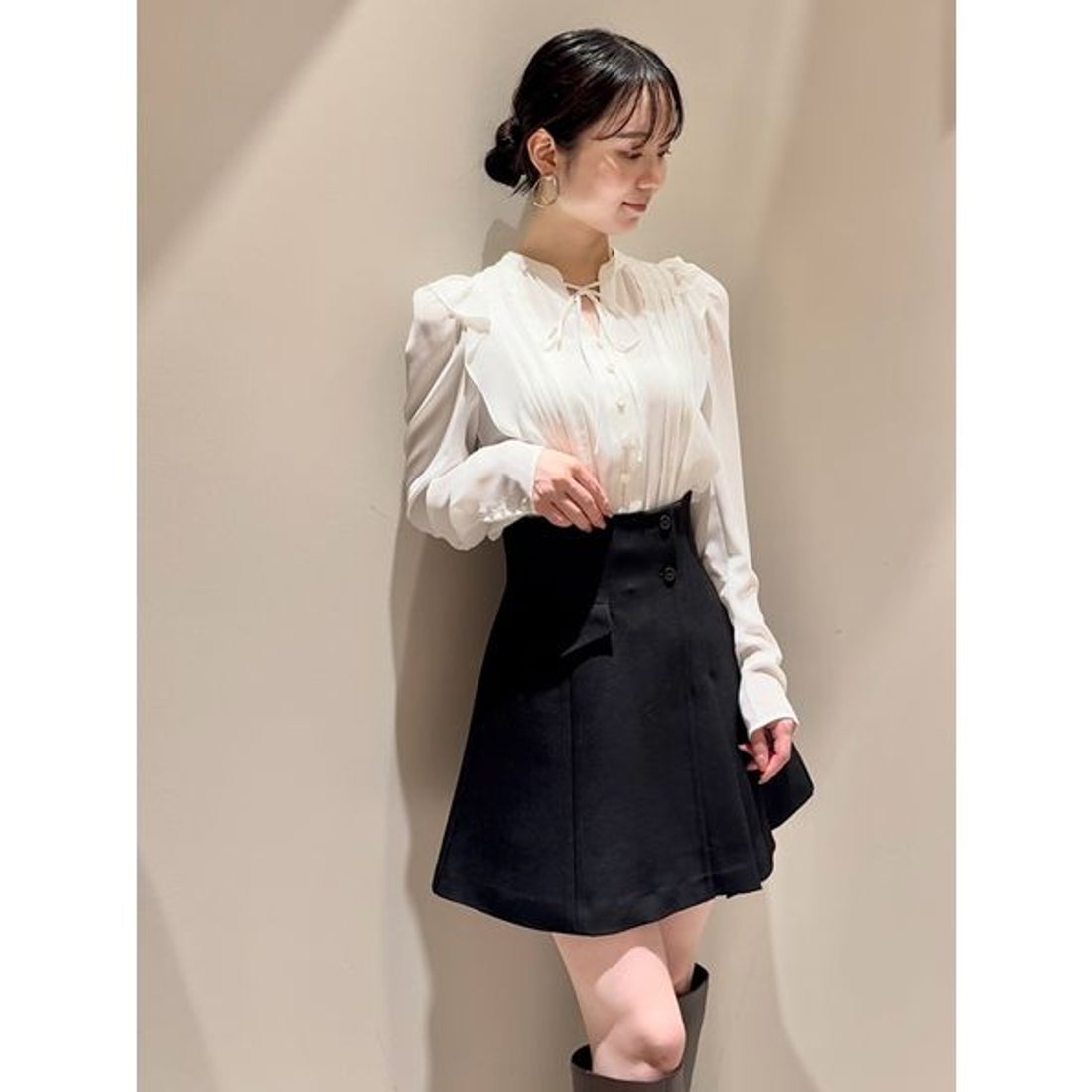 スナイデル SNIDEL プリーツスカショーパン （BLK） - ファッション