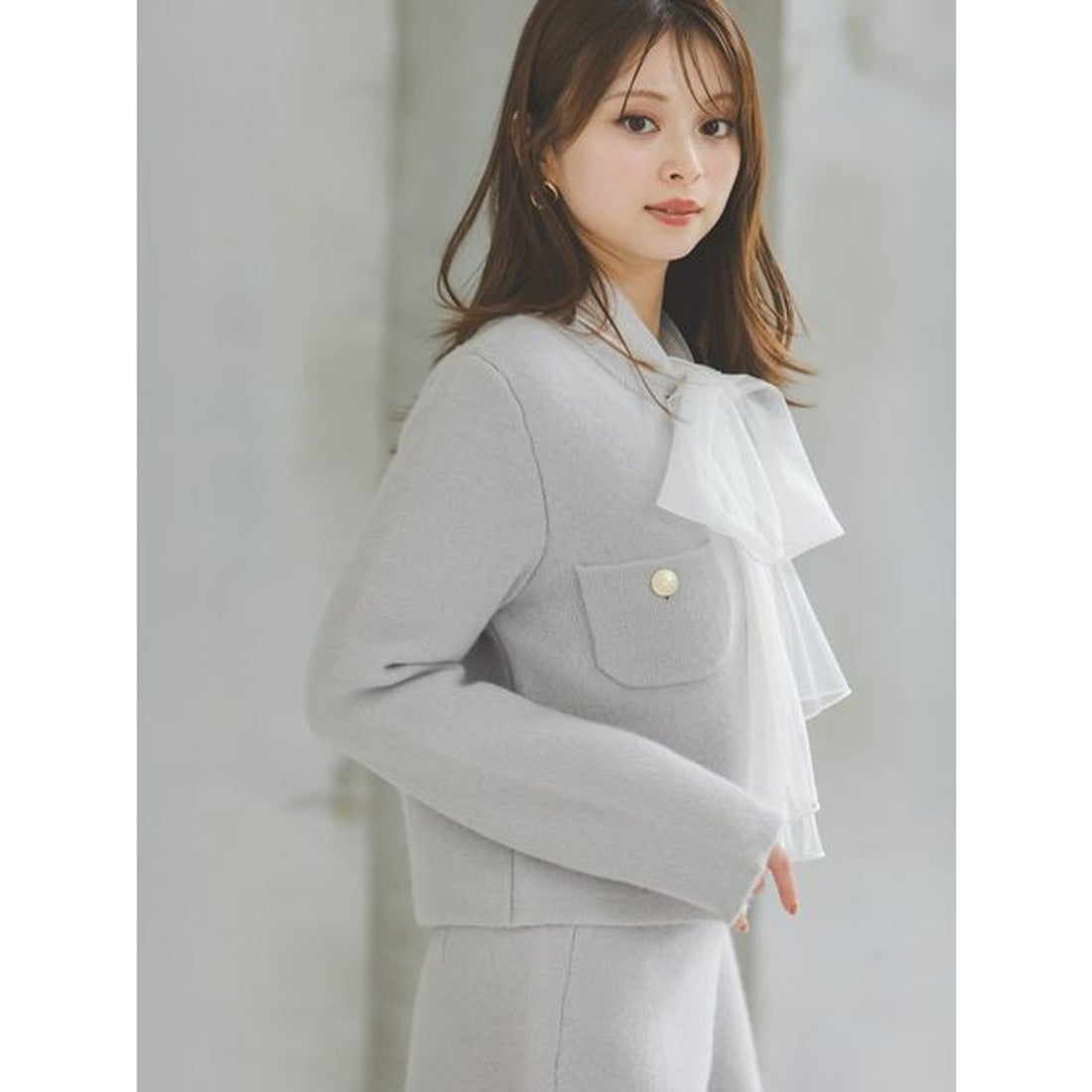 スナイデル SNIDEL フォックスニットジャケット （LGRY