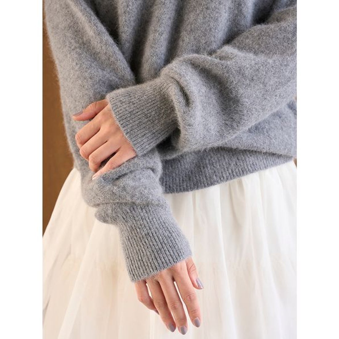 スナイデル SNIDEL フォックス衿レースプルオーバー （IVR