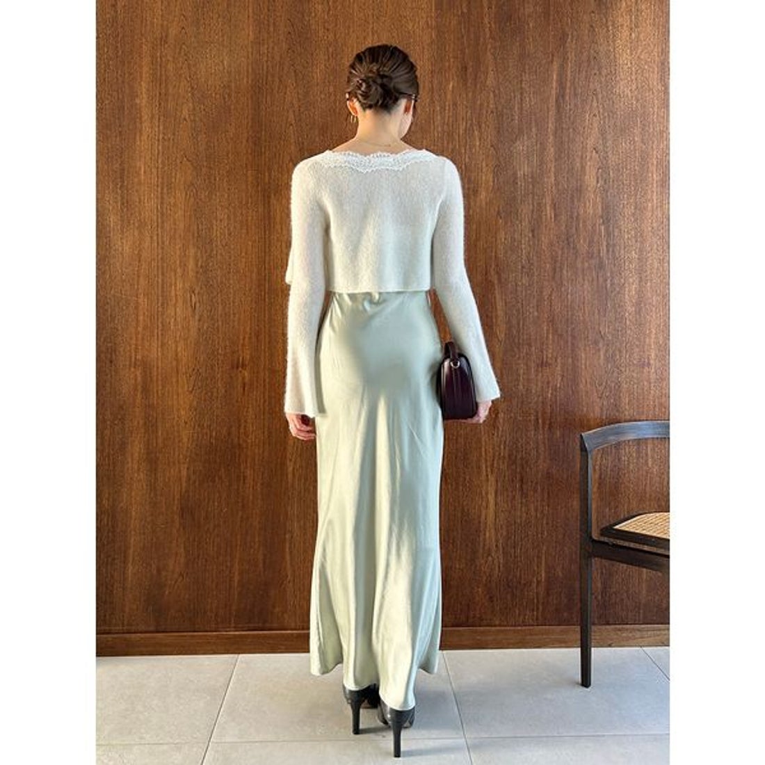 スナイデル SNIDEL キャミワンピースモヘアカーディガンセット （PNK