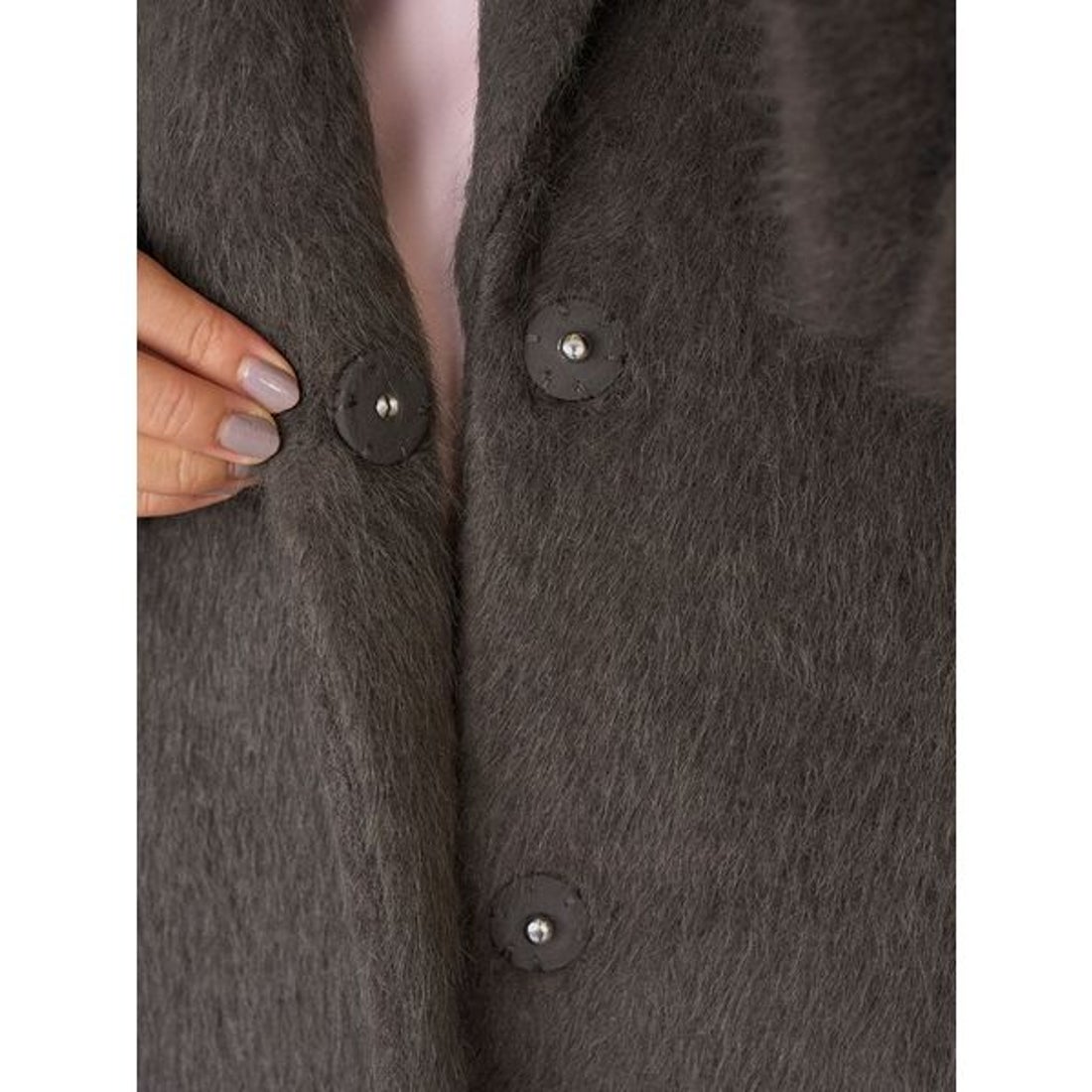 スナイデル SNIDEL ブローチ付きシャギーロングコート （LBEG） -靴