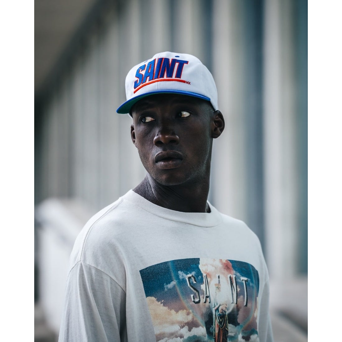 セントマイケル SAINT Mxxxxxx SAINT Cap （White / Blue