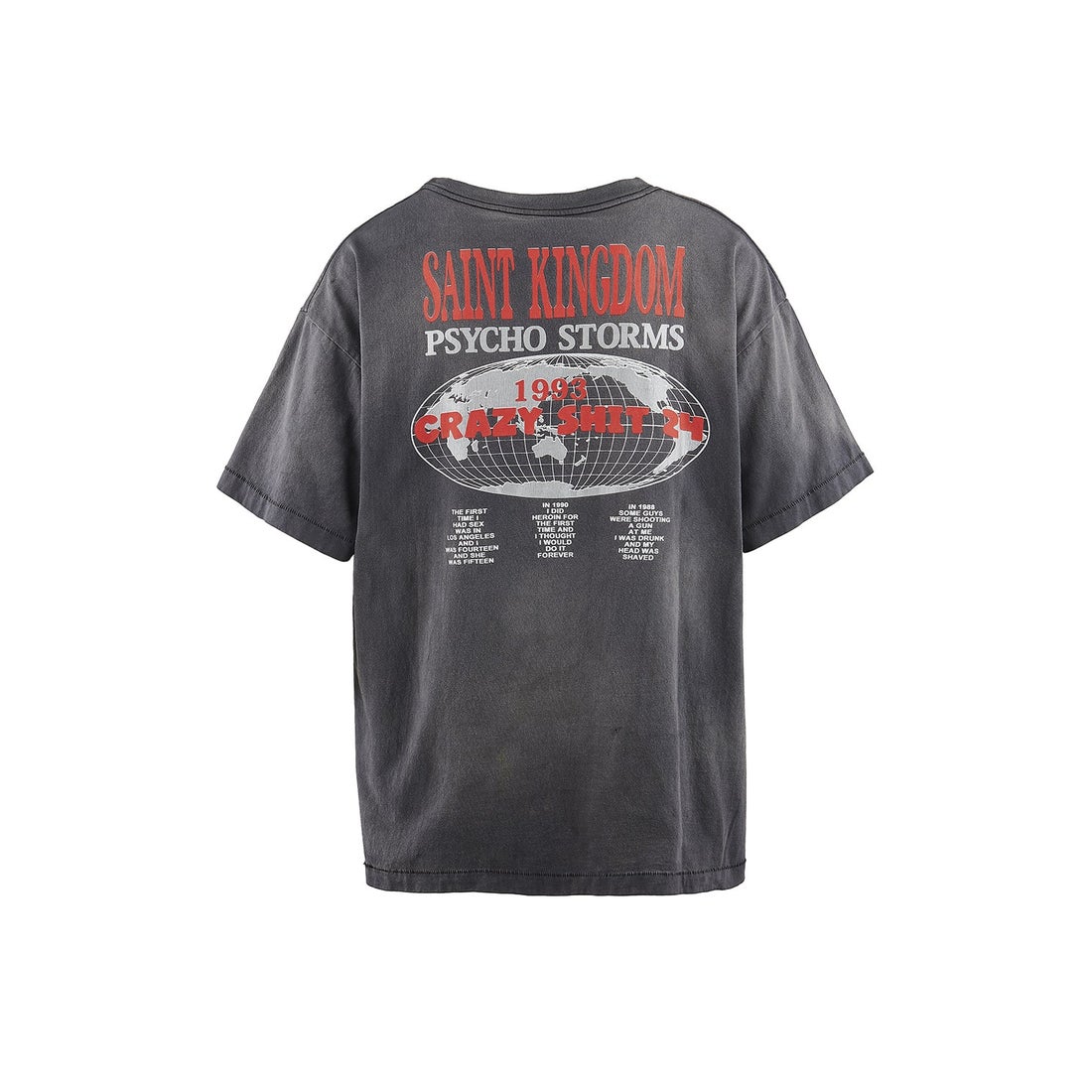 LASTMAN × SAINT Mxxxxxx ST KINGDOM Short sleeve T-shirt （Black