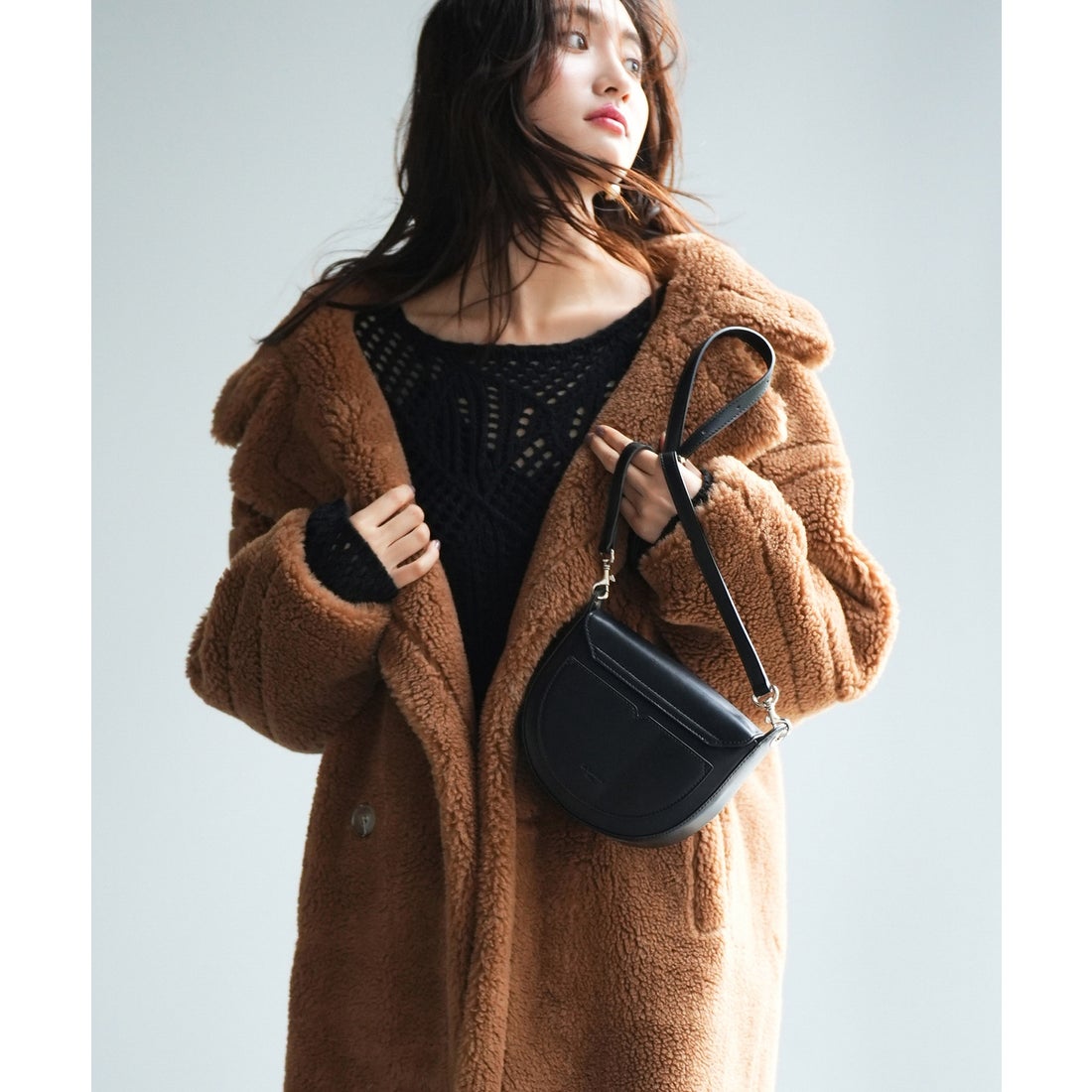 セゾンドパピヨン SAISON DE PAPILLON ロングボアコート （ブラウン