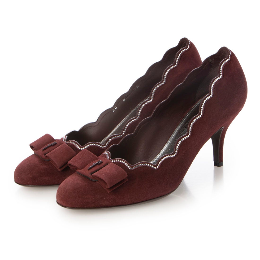サルバトーレフェラガモ Salvatore Ferragamo スエード ヒールパンプス