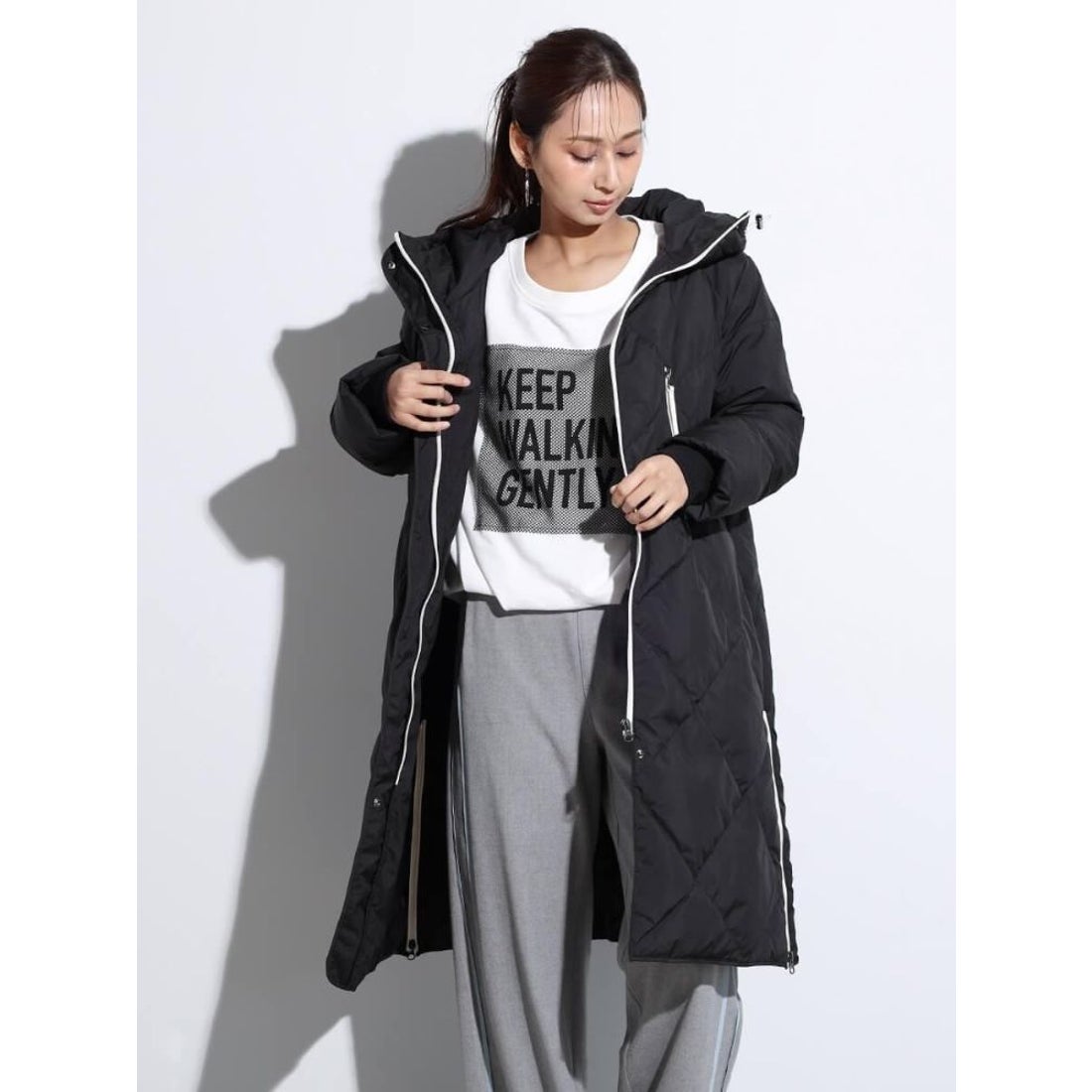 スコットクラブ SCOTCLUB キルティングダウンコート （ブラック