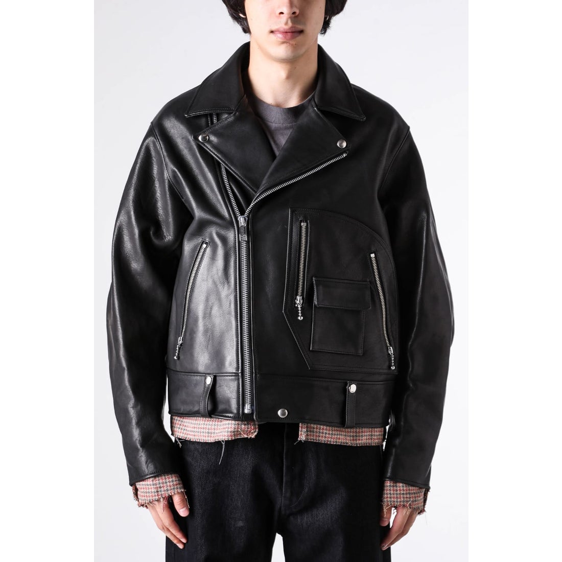 セヴシグ SEVESKIG Cow Leather D-Pocket Riders （BLACK） -FASCINATE