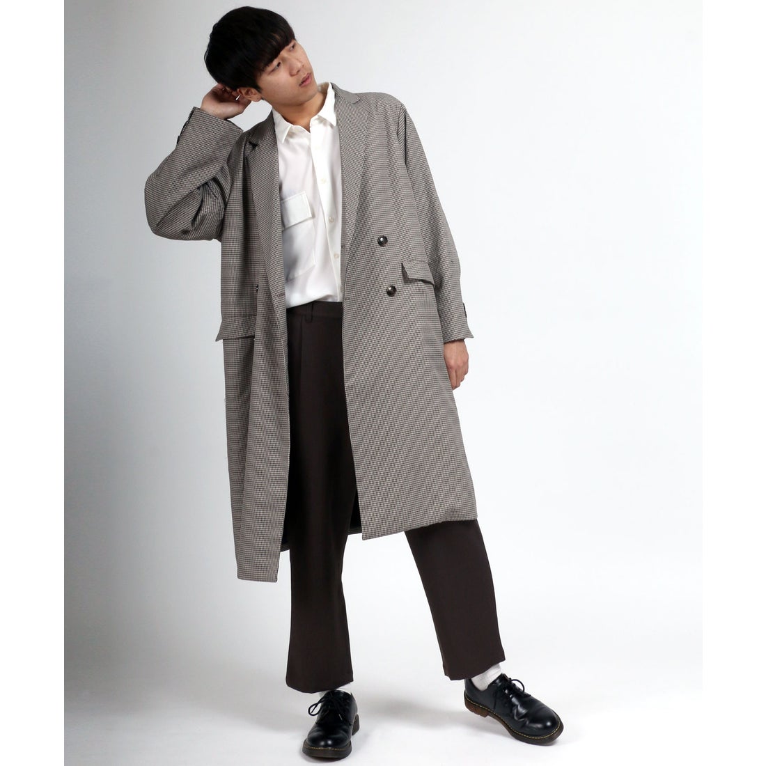 SITRY オーバーサイズ T/R ガンクラブチェック ダブルブレスト