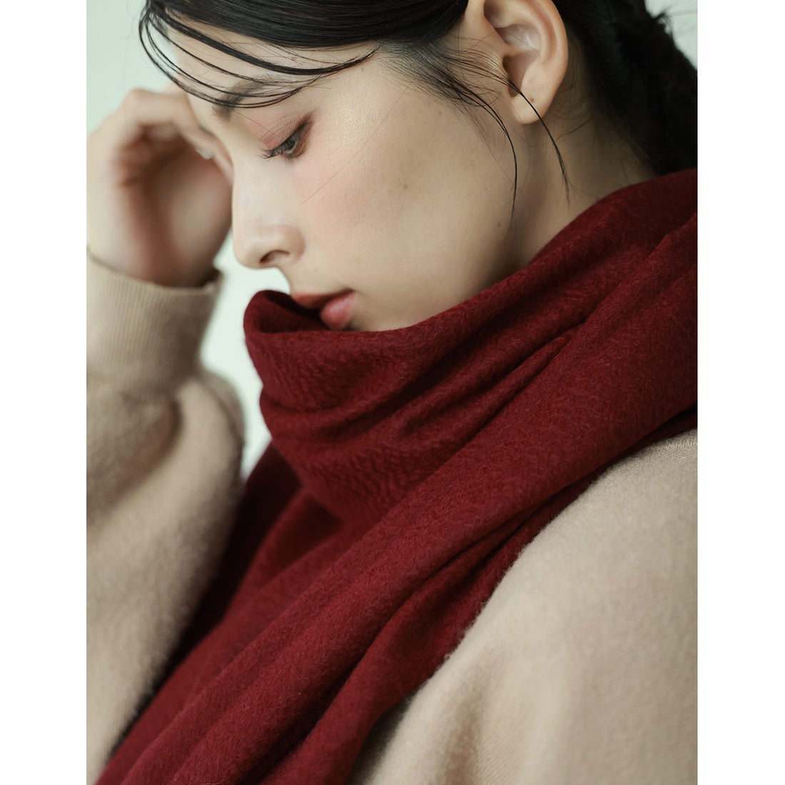 Filomo]極やわカシミヤ100％マフラーストール （グレージュ