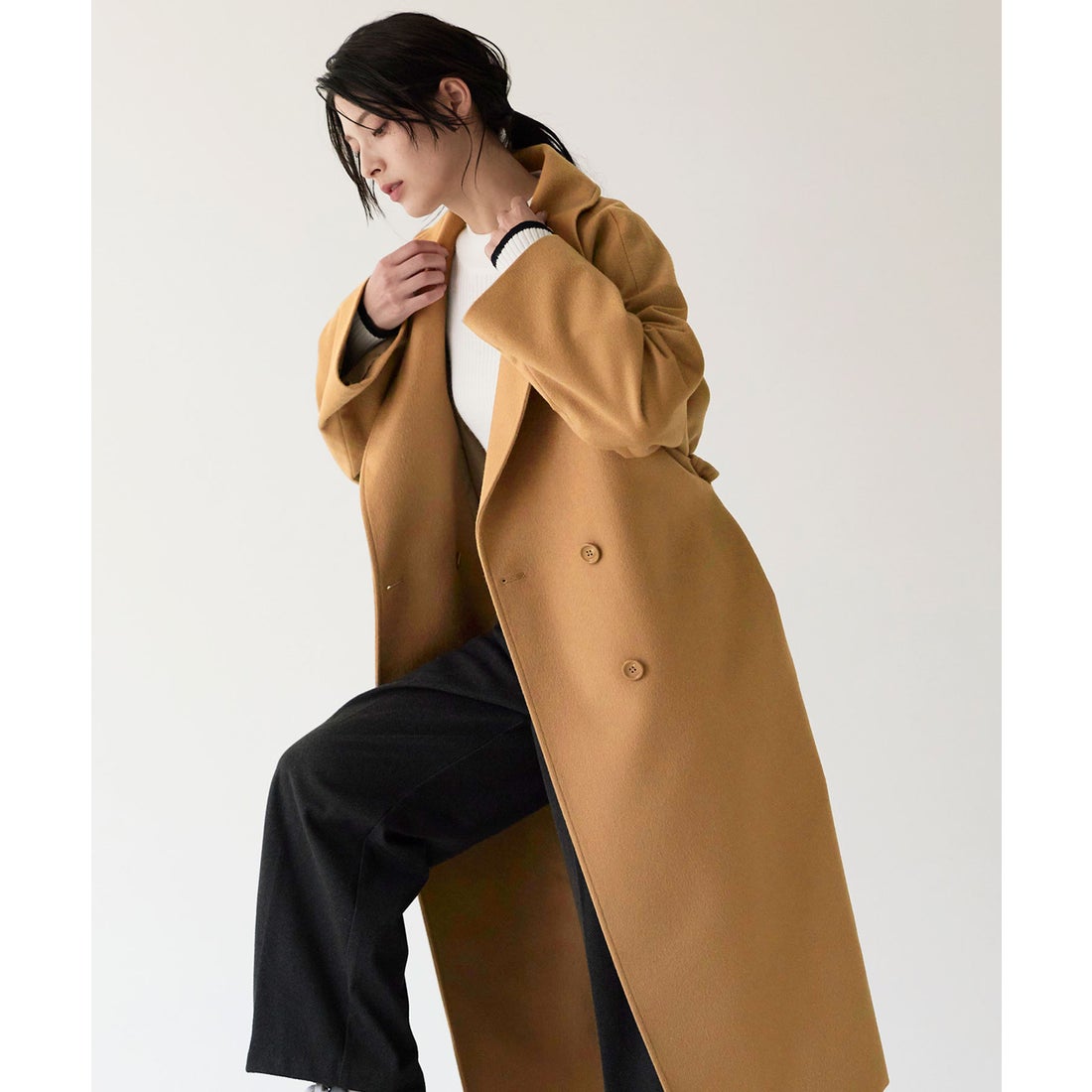 ゴン太 マリナリナルディ チェスターコート カシミヤ キャメル