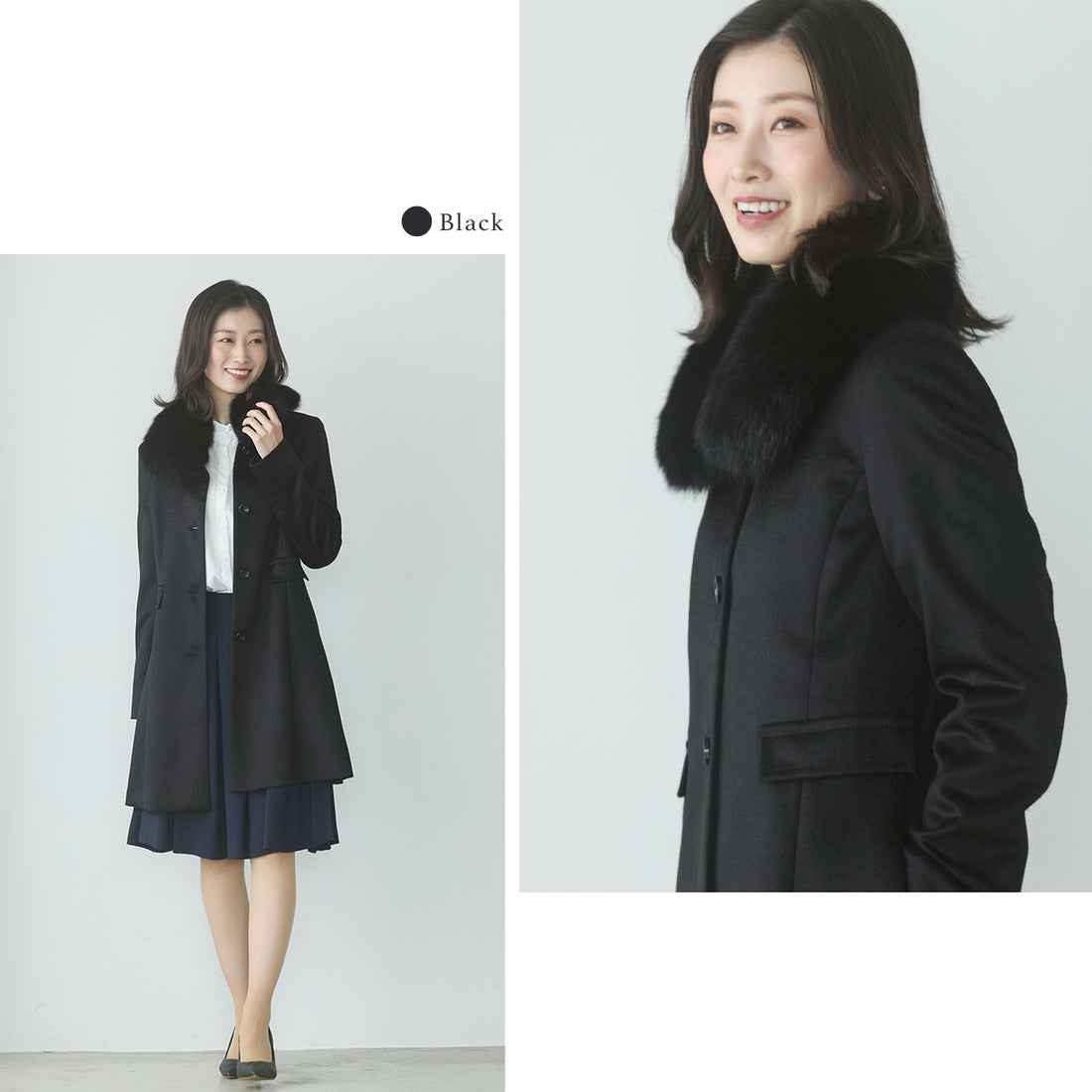 サンキョウショウカイ 三京商会 カシミヤ 100% マル衿 コート