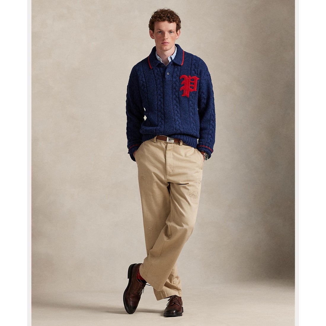 ポロ ラルフ ローレン POLO RALPH LAUREN ケーブルニット ポロカラー