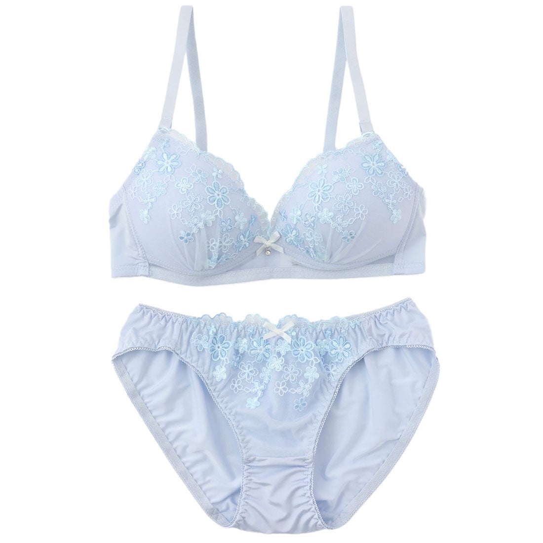 パリーゼ Palissee ノンワイヤープチフラワー刺繍ブラ＆ショーツ【返品