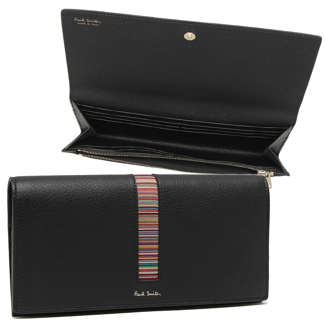 ポールスミス Paul Smith 長財布（かぶせ蓋） マルチストライプ