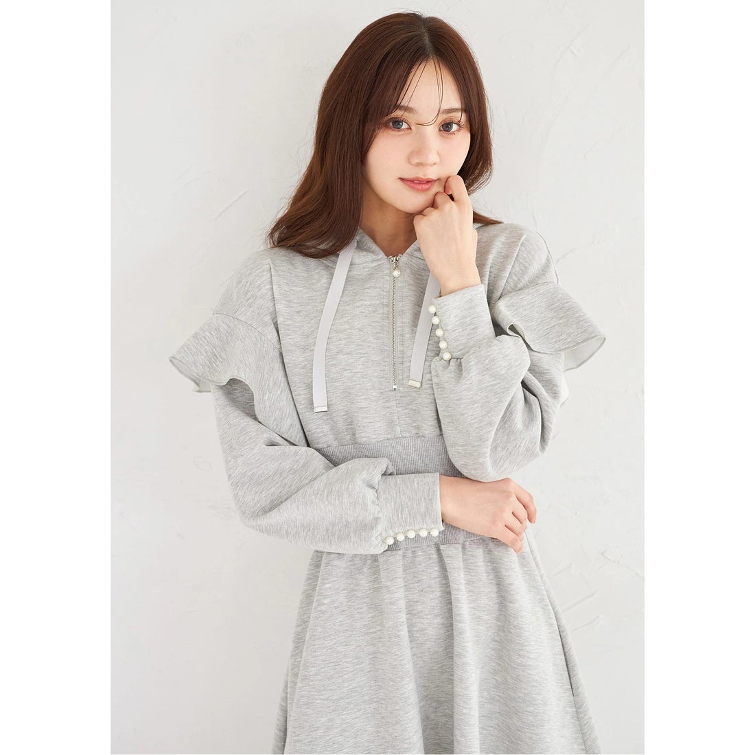 トッコクローゼット tocco closet ウエストリブ切り替えフリルスリーブ