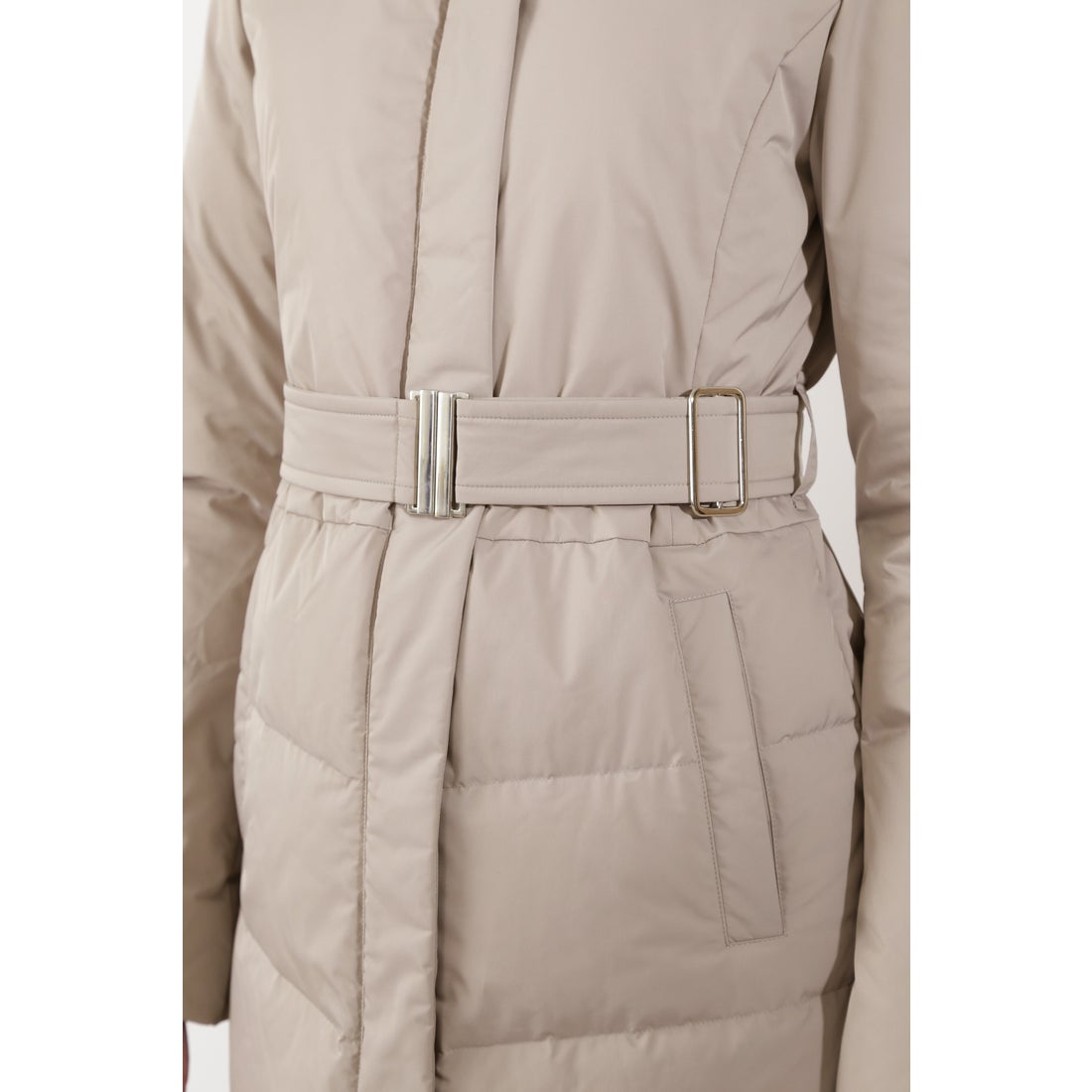 PINKY & DIANNE ロングダウンコート グレージュ1 -靴＆ファッション