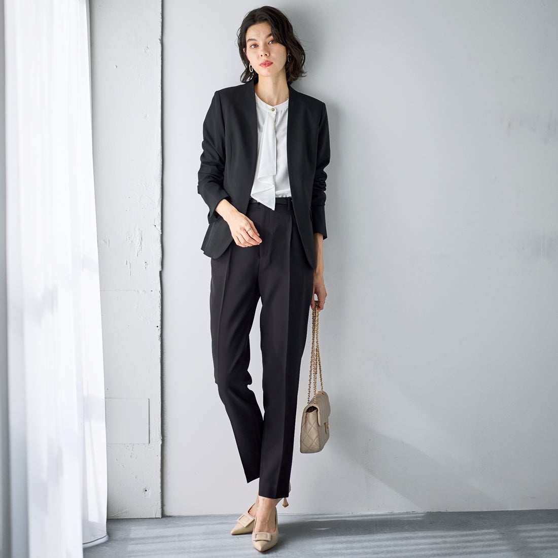 anysis セットアップ ノーカラー ジャケット パンツ ウォッシュブル