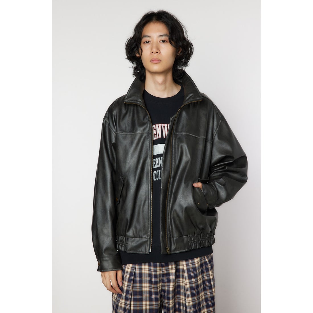 RODEO CROWNS WIDE BOWL ヴィンテージFレザージャケット BLK