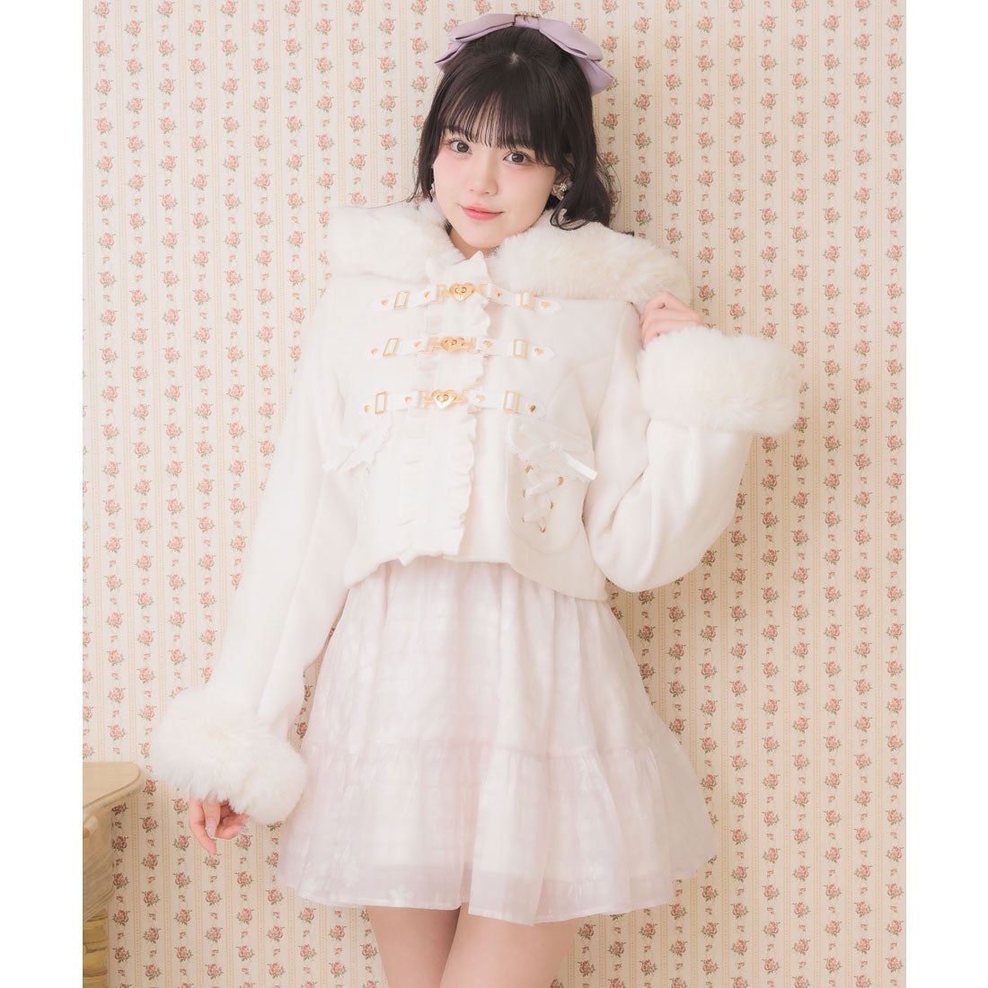 ロジータ ROJITA ハートバックルショートコート （ホワイト