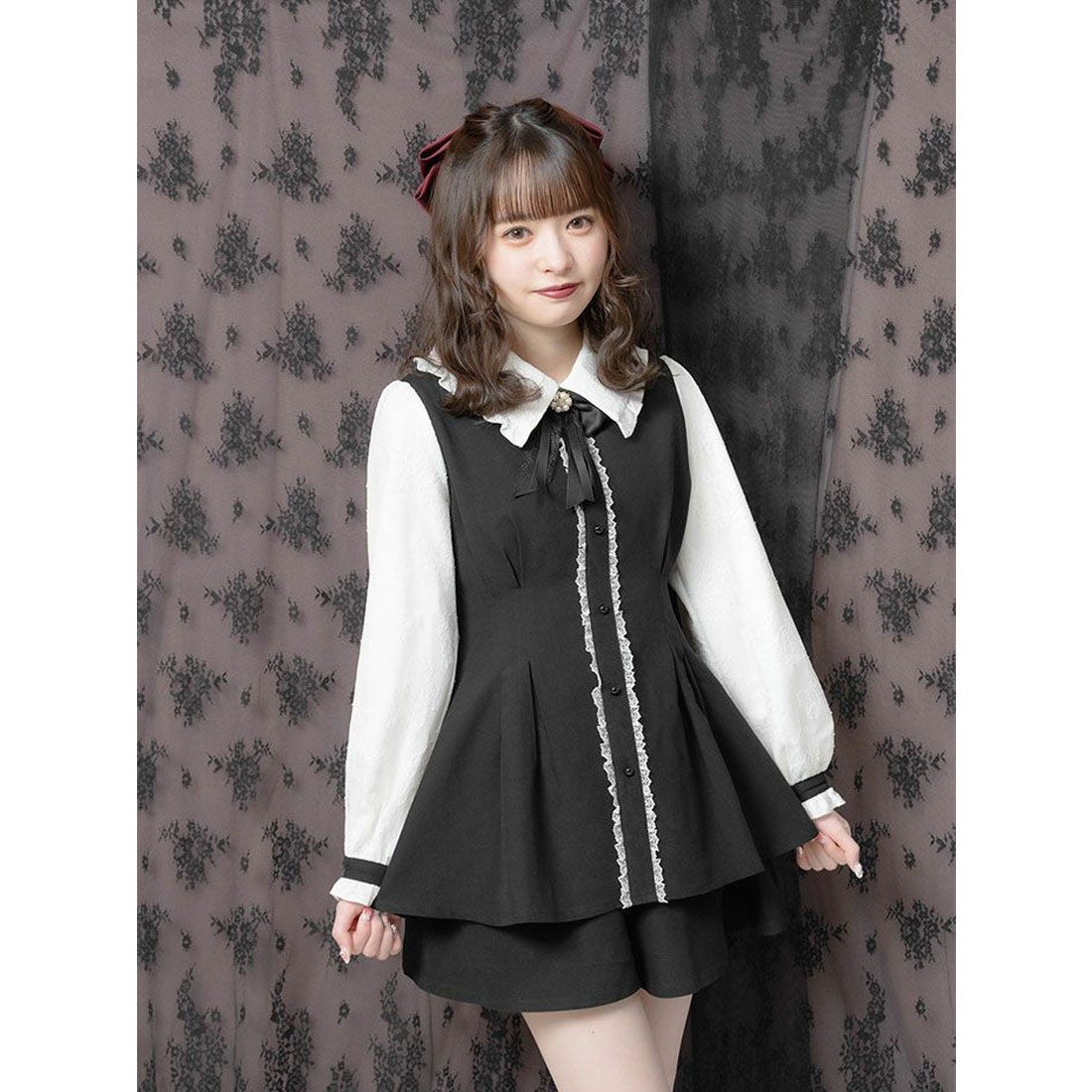 ロジータ ROJITA フレアチュニックセットアップ （ブラック） -靴