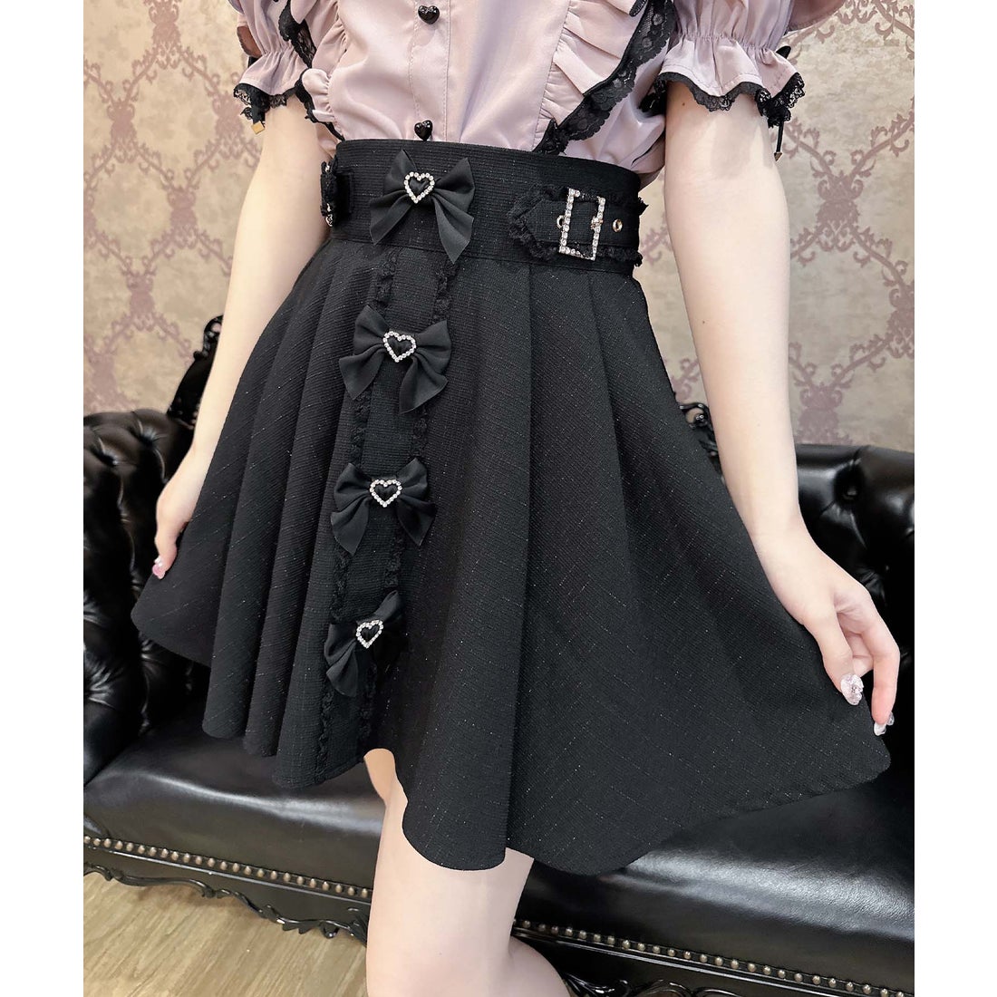 ロジータ ROJITA 前立てリボンデザインスカート （ブラック