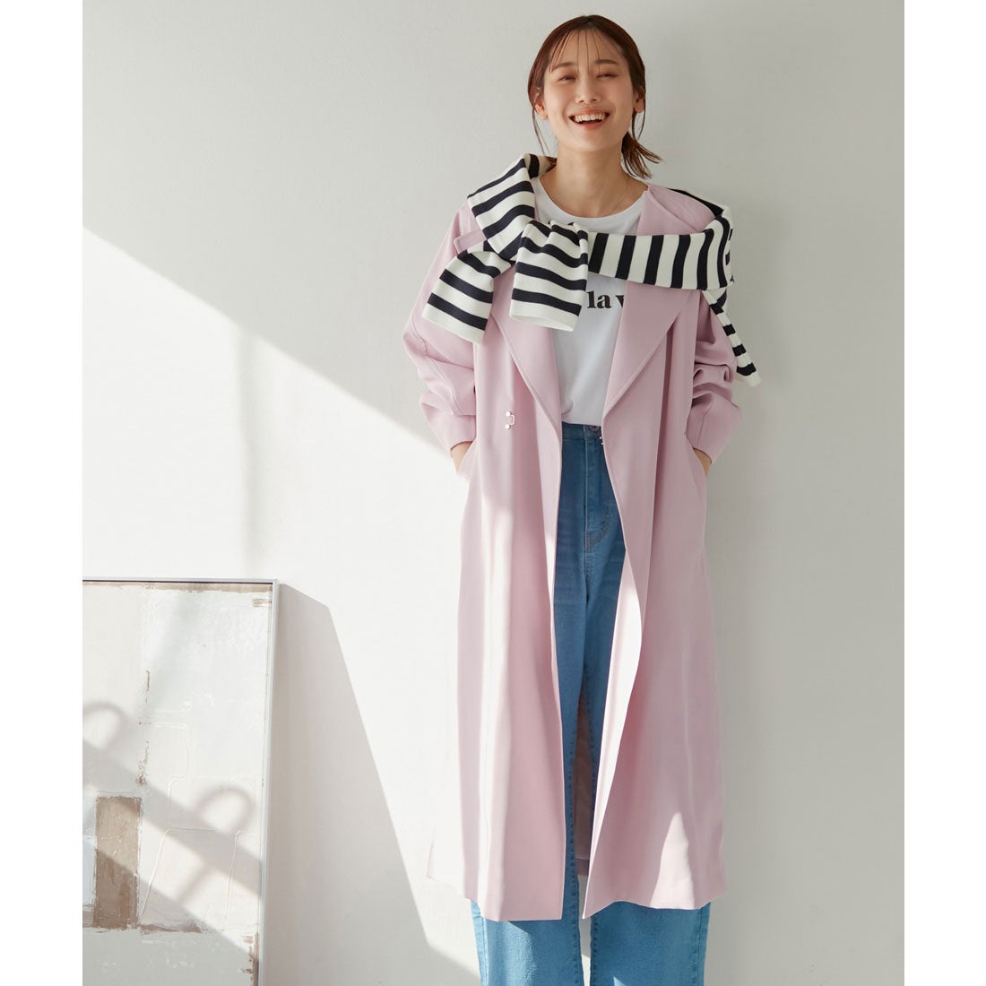 ロペピクニック ROPE' PICNIC ノーカラートレンチコート スプリング