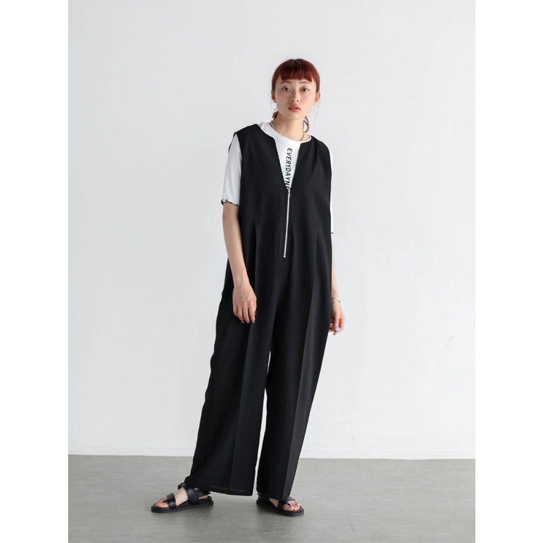 新品完売品エイミーロウバックロゴテープオールインワン黒ブラック