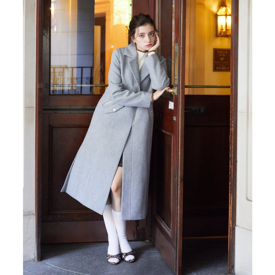 レディアゼル REDYAZEL ジップチェスターコート （グレー