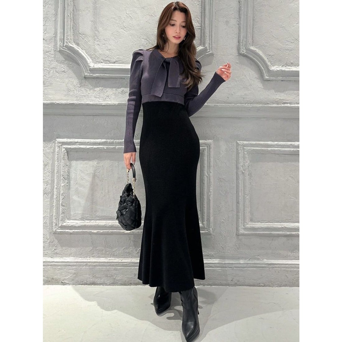 リゼクシー RESEXXY ボウタイマーメイドニットワンピース