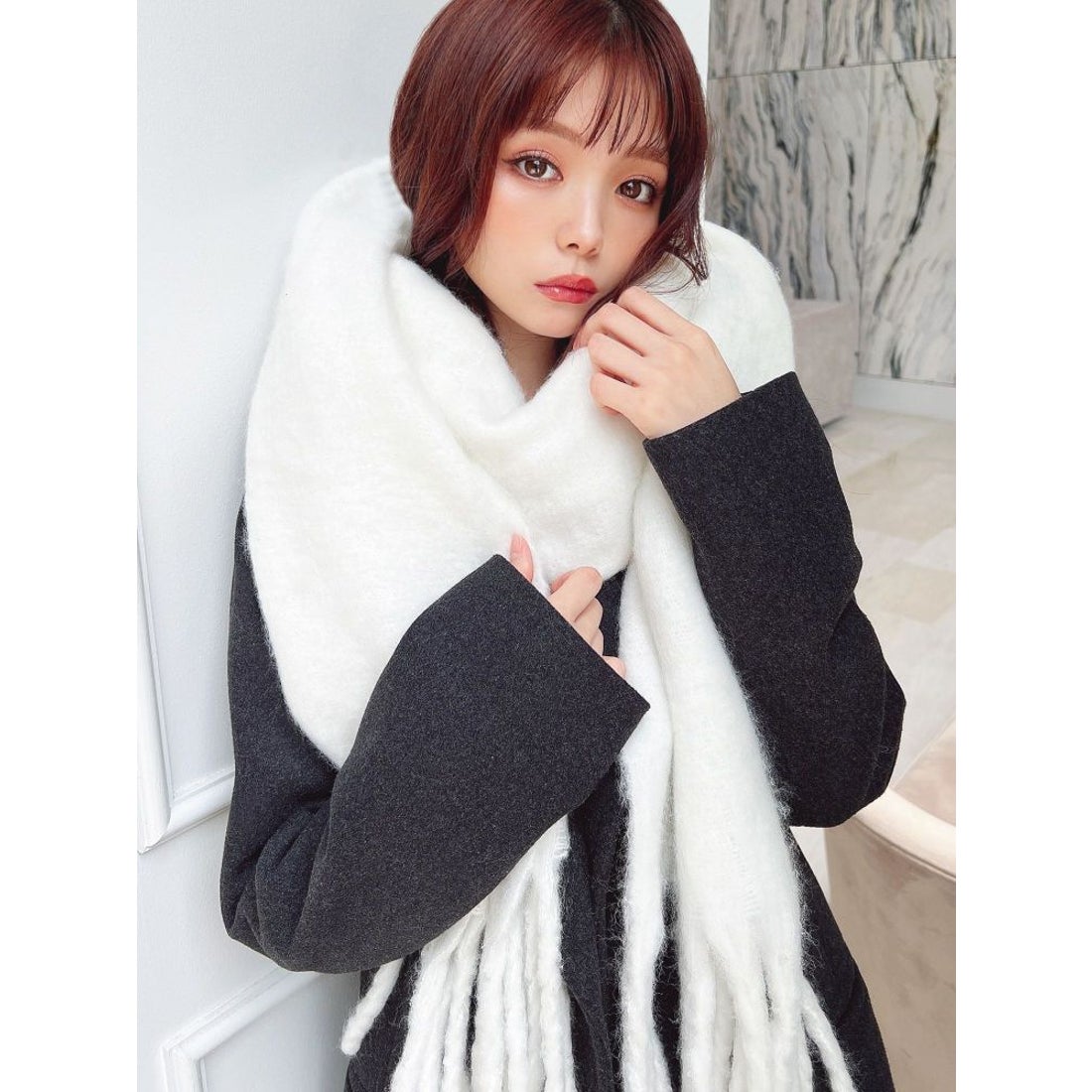 RESEXXY ボリュームマフラー（ホワイト） -ファッション通販 FASHION