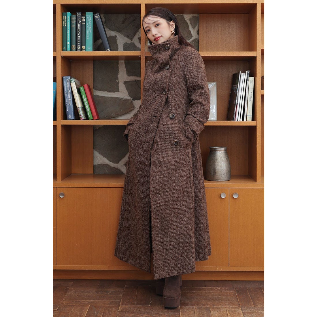 rienda 25オーバーネックシンデレララインコート Multi_1 -靴