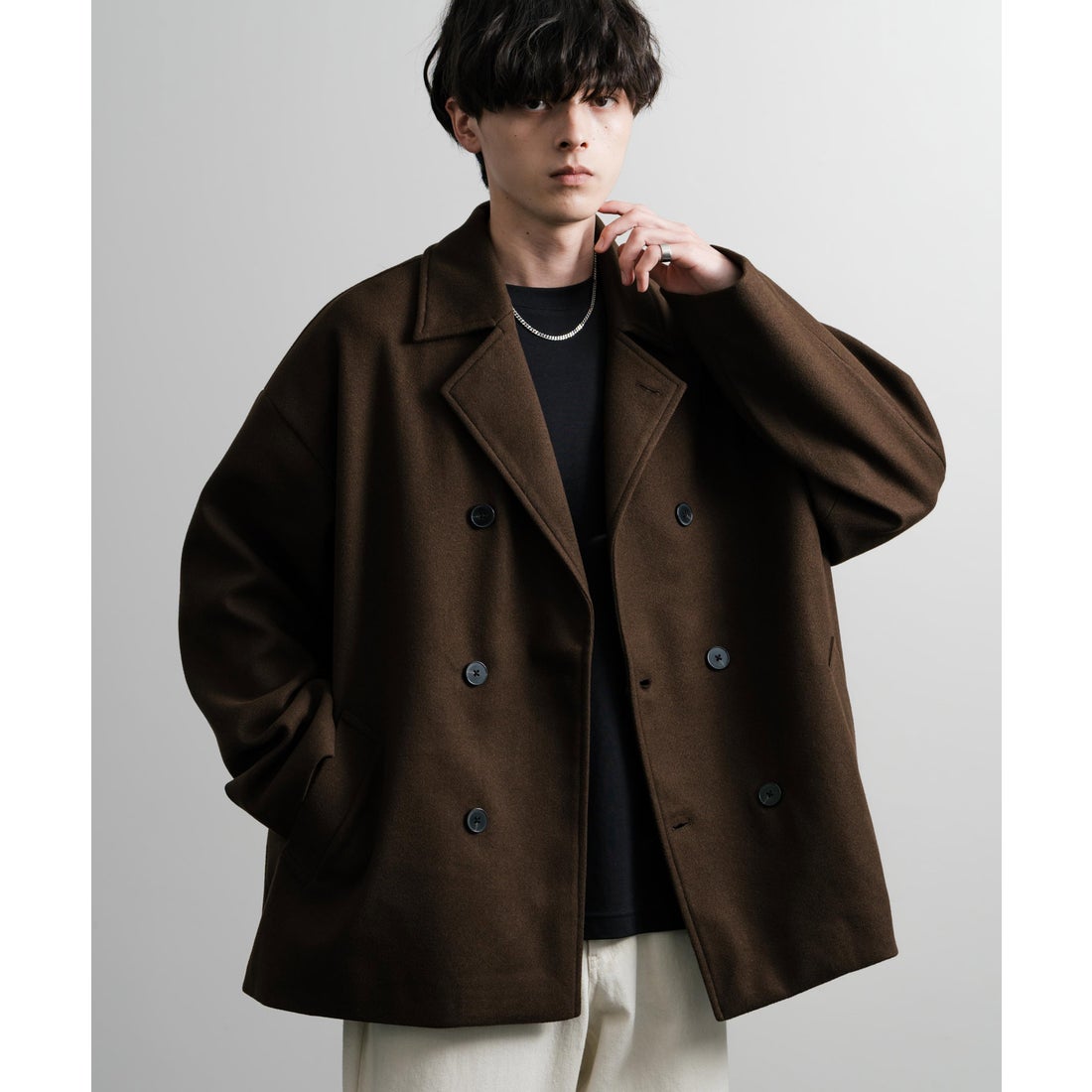 ロッキーモンロー Rocky Monroe Pコート ダブル ショート丈 メンズ