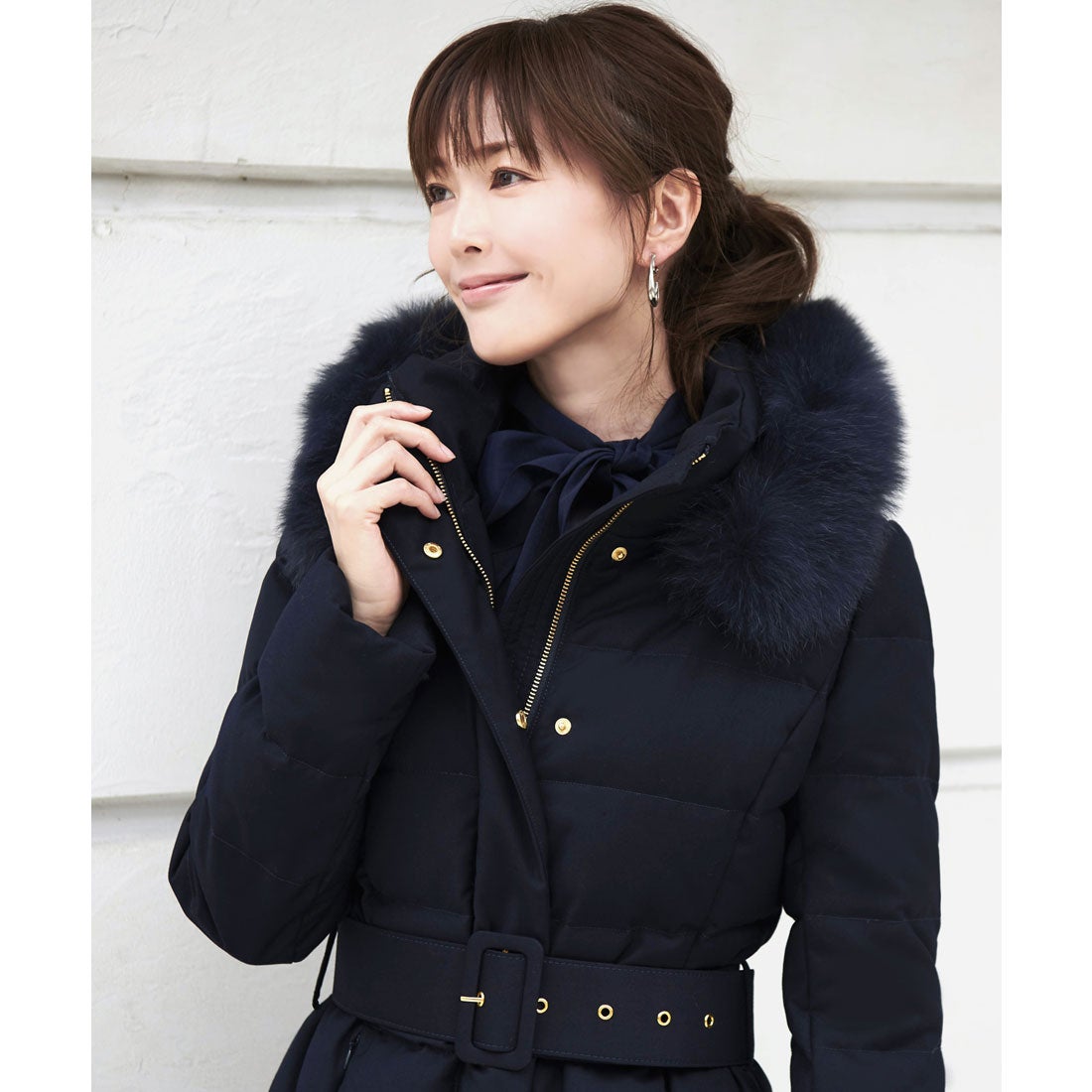 ルイルエブティック RUIRUE BOUTIQUE ベルト付きフォックスファー