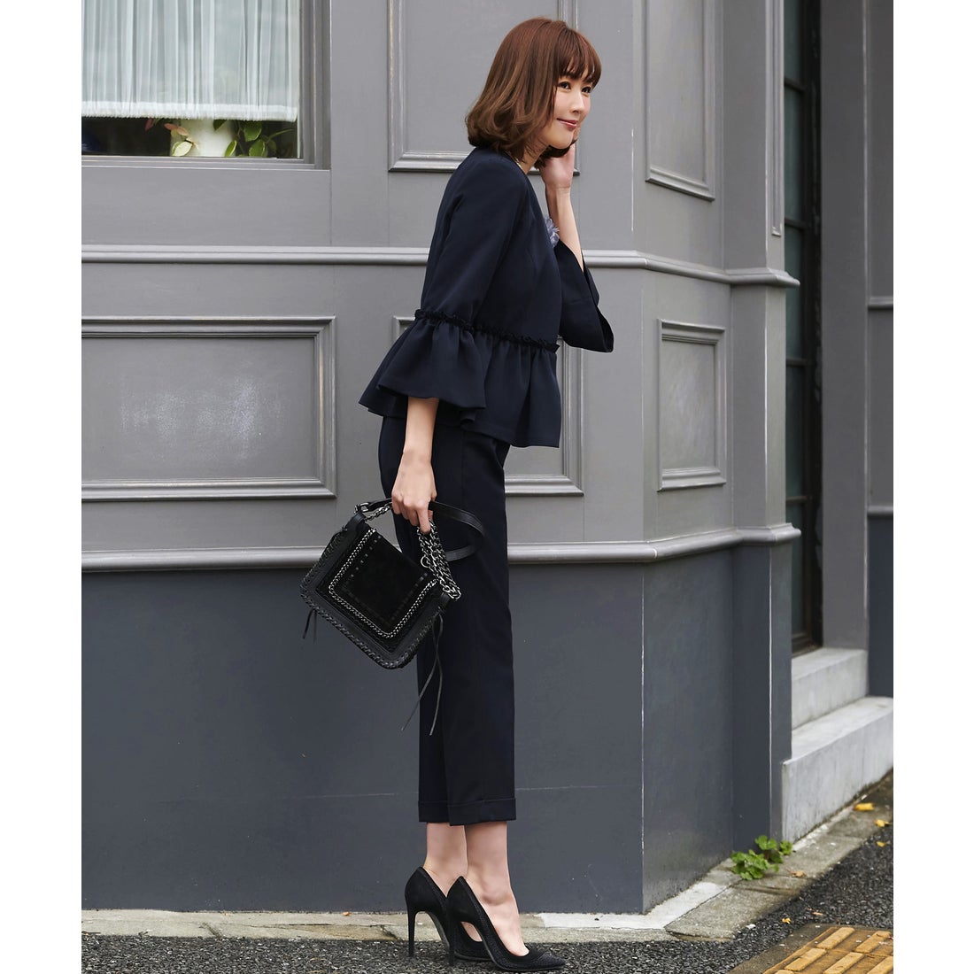 ルイルエブティック RUIRUE BOUTIQUE ペプラムジャケットパンツ