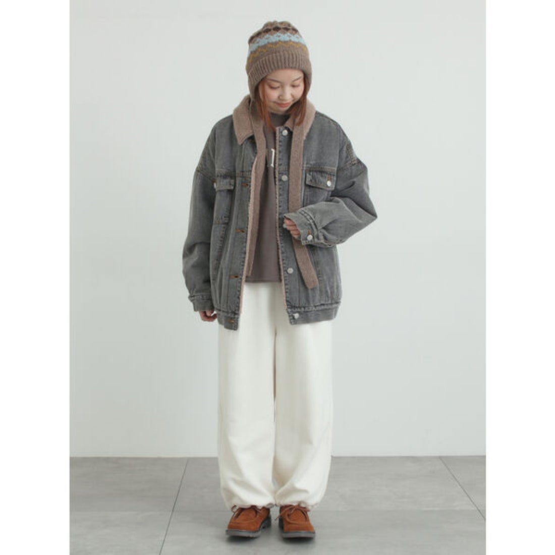 サマンサ モスモス Samansa Mos2 デニムボアジャケット （ブラック