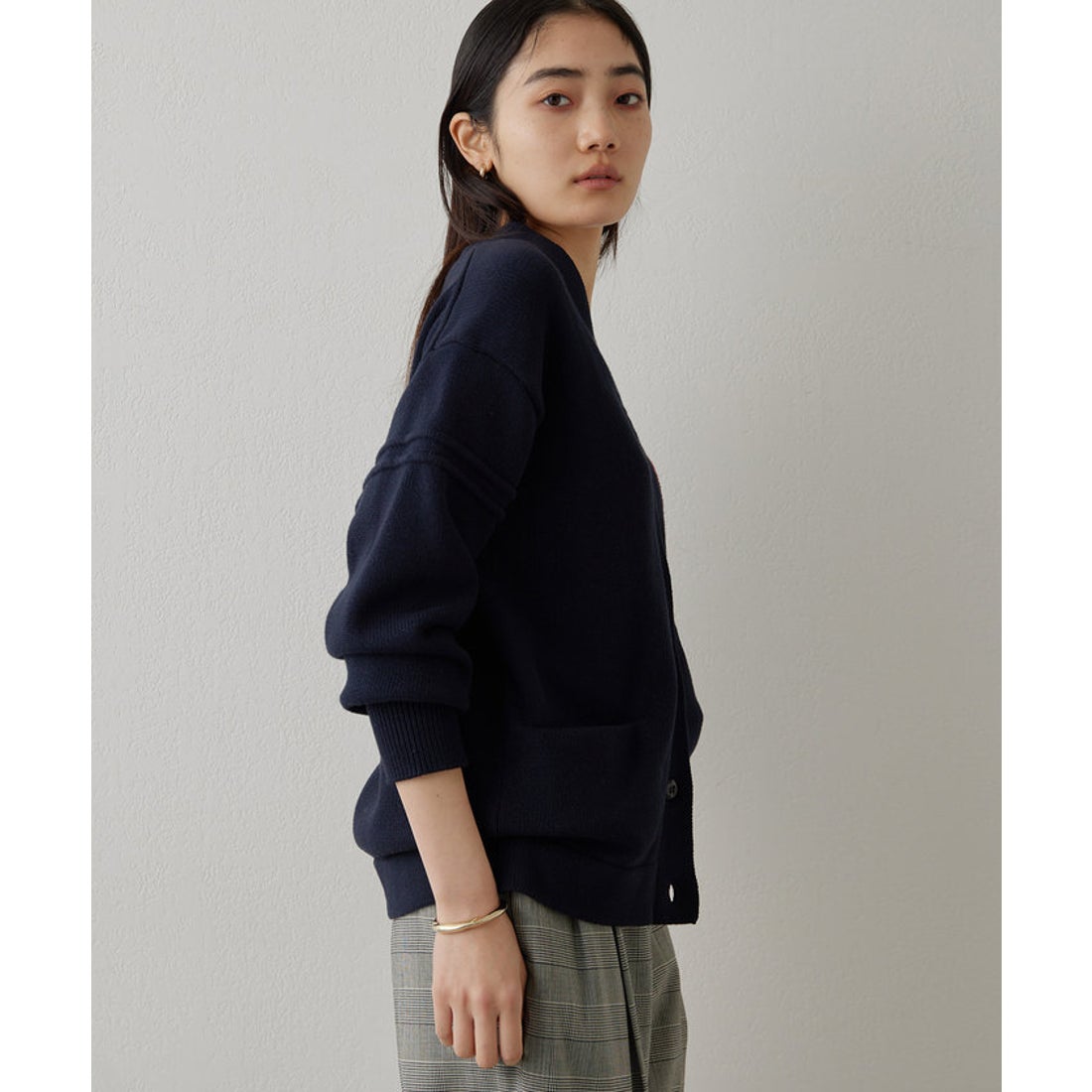 ウィムガゼット Whim Gazette ワッペンニットカーディガン （navy