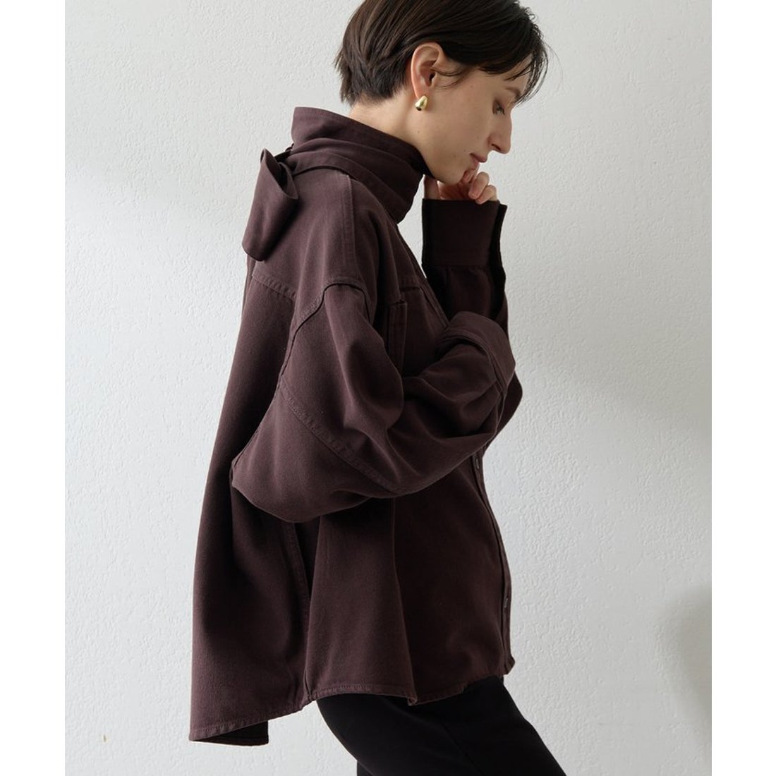 ウィムガゼット Whim Gazette デニムボウタイシャツ （pink） -靴