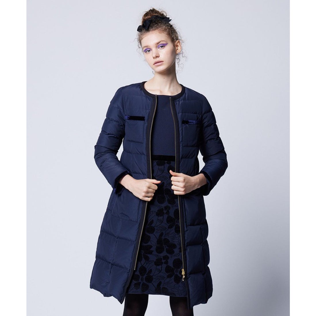 トッカ TOCCA COSMO NEW ロングダウンコート （ネイビー系