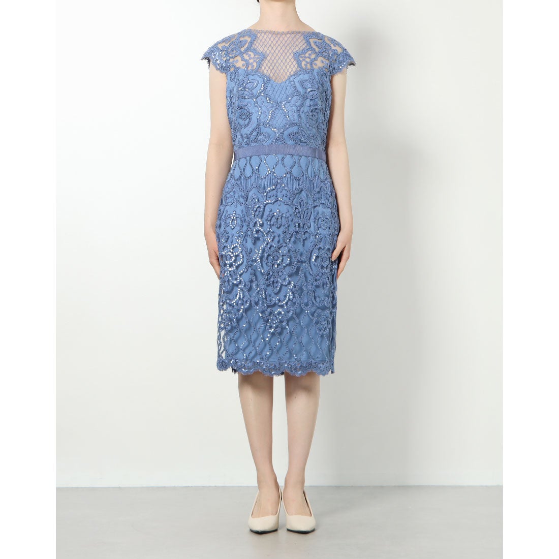 タダシショージ TADASHI SHOJI スパンコール 刺繍 レース カクテル